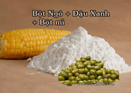 Bột ngô, bột mì và đậu xanh